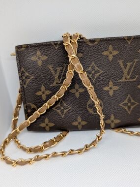Auth Louis Vuitton Monogram Bucket PM M42238 Pouch Only